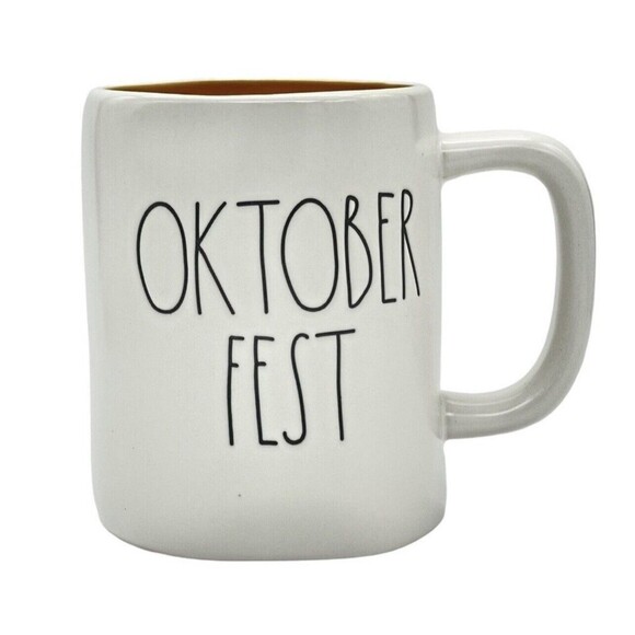 Rae Dunn OKTOBERFEST Ceramic Mug Thanksgiving Orange Farmhouse Classic NEW 2021 - Picture 1 of 8